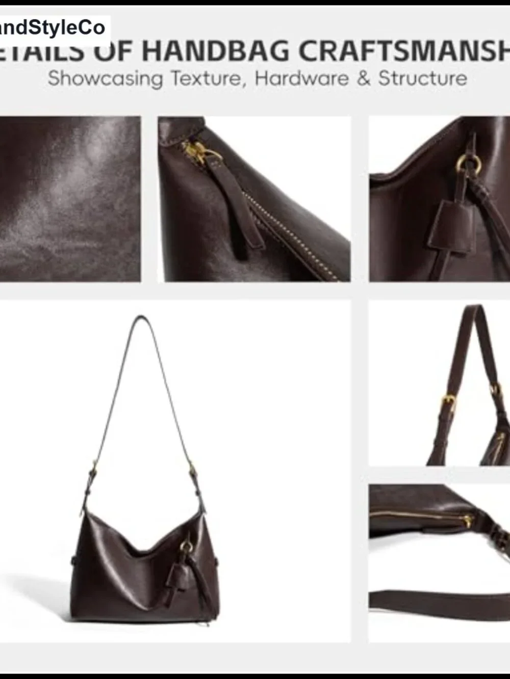 Faux Leather Hobo Shoulder Bag Large Slouchy Crossbody Tote Travel Purse